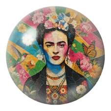 Cabochon en Verre Illustré Frida au Colibri et au Papillon en Collage 12 à 25mm pour la Création de Bijoux Fantaisie - DIY