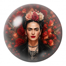 Cabochon en Verre Illustré Frida aux Colibris dans les Roses Rouges 12 à 25mm pour la Création de Bijoux Fantaisie - DIY