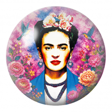 Cabochon en Verre Illustré Frida aux Colibris dans les Pivoines 12 à 25mm pour la Création de Bijoux Fantaisie - DIY