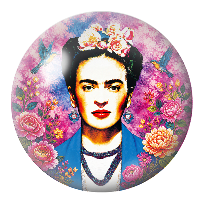 Cabochon en Verre Illustré Frida aux Colibris dans les Pivoines 12 à 25mm