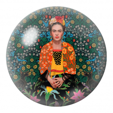Cabochon en Verre Illustré Frida aux Cerfs dans le Jardin Fleuri 12 à 25mm pour la Création de Bijoux Fantaisie - DIY