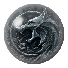 Cabochon en Verre Illustré Emblème de Loup en Métal Sombre 12 à 25mm pour la Création de Bijoux Fantaisie - DIY