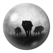 Cabochon en Verre Illustré Meute de Loups dans la Brume 12 à 25mm pour la Création de Bijoux Fantaisie - DIY