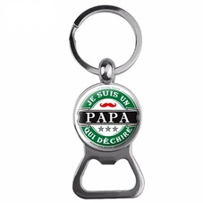 Porte-clé Décapsuleur "Papa qui Déchire" Cadeau Fête des Pères pour la Création de Bijoux Fantaisie - DIY