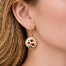 1 Paire de Support Boucle d'Oreille en Acier Inoxydable Doré pour Cabochon 14mm