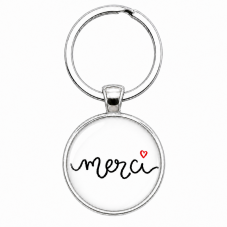Porte-Clé Fait Main Merci au Petit Cœur Rouge 25mm pour la Création de Bijoux Fantaisie - DIY