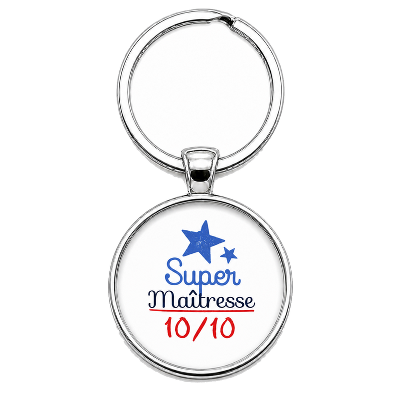 Porte-clé "Super Maîtresse" Cadeau de Fin d'Année d’École