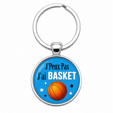Porte-clé "J'peux pas j'ai Basket" Cadeau Original Humour Anniversaire Noël pour la Création de Bijoux Fantaisie - DIY
