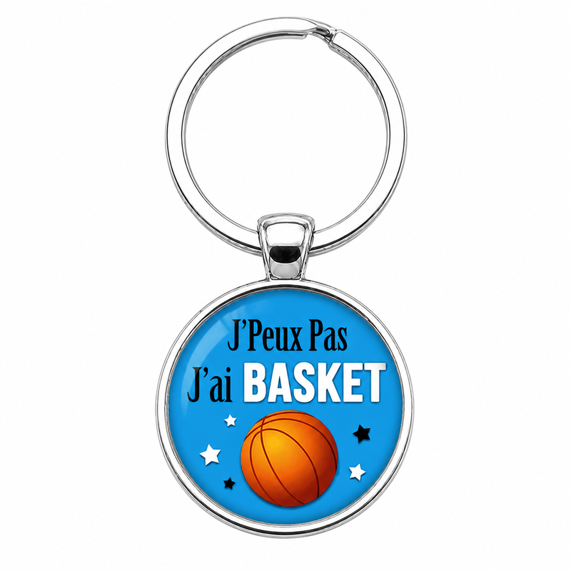 Porte-clé "J'peux pas j'ai Basket" Cadeau Original Humour Anniversaire Noël