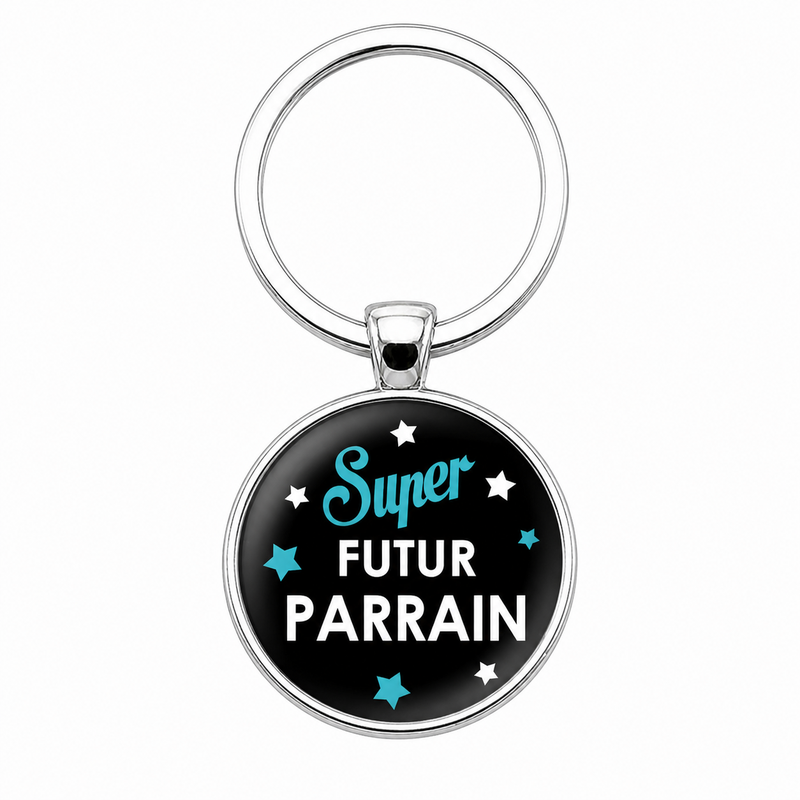 Porte-clé "Super Futur Parrain" Cadeau pour Annonce de Grossesse Naissance