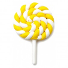 Cabochon Sucette Jaune et Blanc en Pâte Polymère Fimo 35x26mm pour la Création de Bijoux Fantaisie - DIY