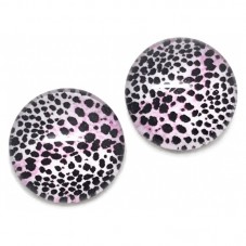 Lot de 2 Cabochons en Verre Motif Léopard Rose 10mm pour la Création de Bijoux Fantaisie - DIY