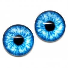 Lot de 2 Cabochons en Verre Motif Iris Bleu 10mm pour la Création de Bijoux Fantaisie - DIY