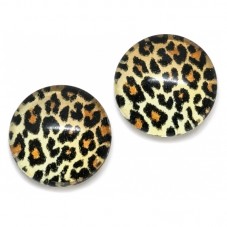 Lot de 2 Cabochons en Verre Motif Léopard Classique 10mm pour la Création de Bijoux Fantaisie - DIY