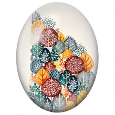 Cabochon en Verre Illustré Paysage d’Arbres d’Automne 13x18, 18x25 ou 30x40mm pour la Création de Bijoux Fantaisie - DIY