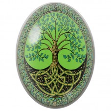 Cabochon en Verre Illustré Arbre Celtique Vert 13x18, 18x25 ou 30x40mm pour la Création de Bijoux Fantaisie - DIY