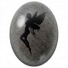 Cabochon en Verre Illustré Fée aux Grandes Ailes 13 x 18, 18 x 25 ou 30 x 40 mm pour la Création de Bijoux Fantaisie - DIY