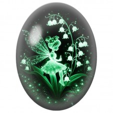 Cabochon en Verre Illustré Fée Lumineuse au Muguet 13 x 18, 18 x 25 ou 30 x 40 mm pour la Création de Bijoux Fantaisie - DIY