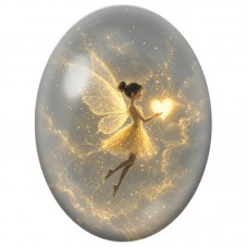 Cabochon en Verre Illustré Fée au Cœur Lumineux 13 x 18, 18 x 25 ou 30 x 40 mm pour la Création de Bijoux Fantaisie - DIY