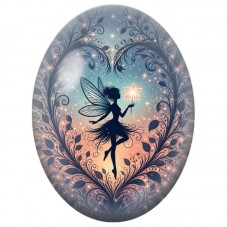 Cabochon en Verre Illustré Fée à la Fleur Lumineuse 13 x 18, 18 x 25 ou 30 x 40 mm pour la Création de Bijoux Fantaisie - DIY