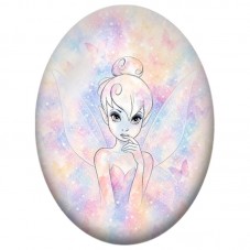 Cabochon en Verre Illustré Fée Pastel aux Papillons 13 x 18, 18 x 25 ou 30 x 40 mm pour la Création de Bijoux Fantaisie - DIY