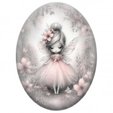 Cabochon en Verre Illustré Fée Rose Endormie 13 x 18, 18 x 25 ou 30 x 40 mm pour la Création de Bijoux Fantaisie - DIY