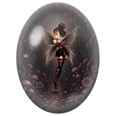 Cabochon en Verre Illustré Fée Gothique dans la Forêt 13 x 18, 18 x 25 ou 30 x 40 mm pour la Création de Bijoux Fantaisie - DIY