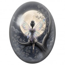 Cabochon en Verre Illustré Fée aux Ailes Irisées 13 x 18, 18 x 25 ou 30 x 40 mm pour la Création de Bijoux Fantaisie - DIY