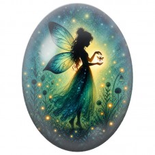 Cabochon en Verre Illustré Fée au Papillon Lumineux 13 x 18, 18 x 25 ou 30 x 40 mm pour la Création de Bijoux Fantaisie - DIY