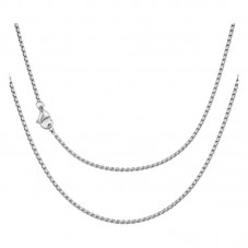 Collier Homme Chaîne à Mailles Vénitienne 3mm en Acier Inoxydable Argenté - 50cm Long pour la Création de Bijoux Fantaisie - DIY