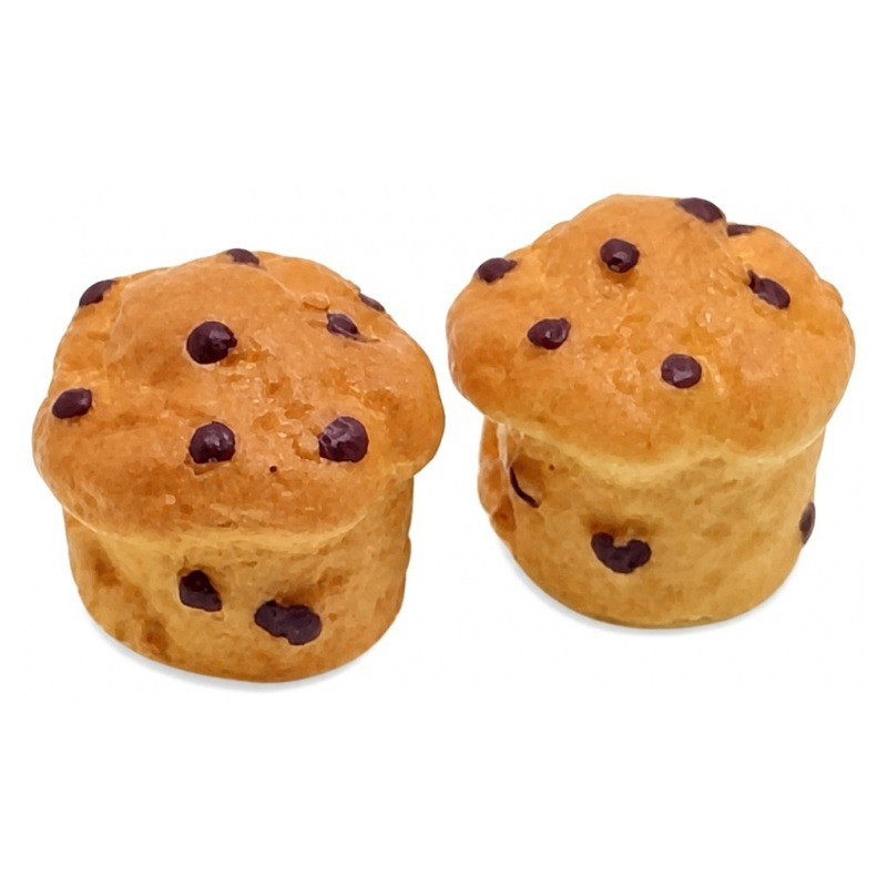 2 Cabochons Brioche Gourmandise Miniature en Résine 15mm