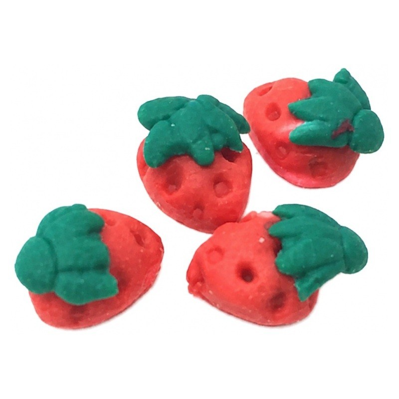 10 Cabochons Fraises Miniatures en Pâte Polymère Fimo 7mm
