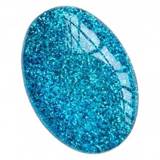 2 Cabochons Bleu Pailleté en Résine 18x25mm pour la Création de Bijoux Fantaisie - DIY
