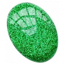 2 Cabochons Vert Pailleté en Résine 18x25mm pour la Création de Bijoux Fantaisie - DIY