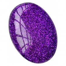 2 Cabochons Violet Pailleté en Résine 18x25mm pour la Création de Bijoux Fantaisie - DIY