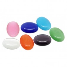 6 Cabochons en Verre Œil de Chat soit 3 Paires 10x14mm pour la Création de Bijoux Fantaisie - DIY