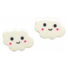 4 Cabochons Nuage Kawaï en Résine 24x17mm pour la Création de Bijoux Fantaisie - DIY