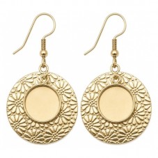 1 Paire de Supports Boucles d’Oreilles en Acier Inoxydable Doré pour Cabochon 12mm pour la Création de Bijoux Fantaisie - DIY