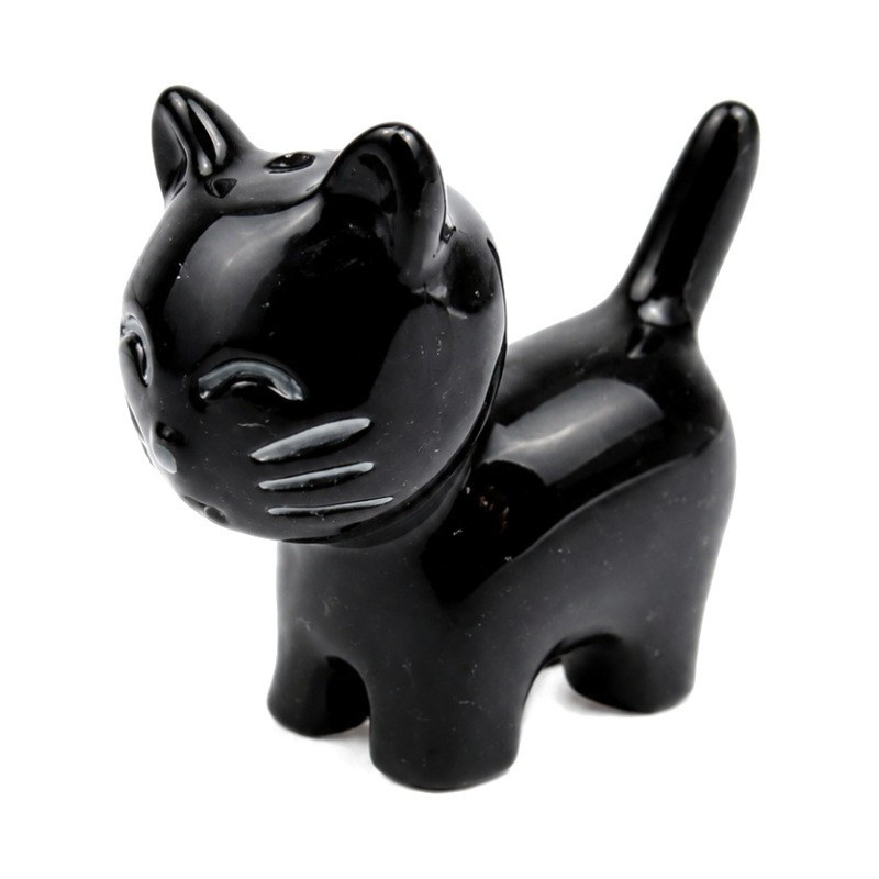 Cabochon Chat Noir Miniature en Résine pour Globe19x23mm