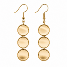 1 Paire de Support Boucle d'Oreille en Acier Inoxydable Doré pour Cabochon 12mm pour la Création de Bijoux Fantaisie - DIY