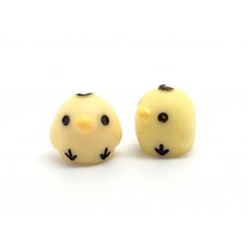 2 Cabochons Mini Poussin Miniature en Résine 7x8mm