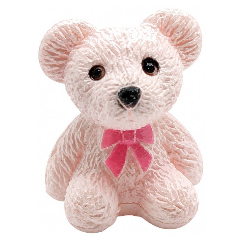 Cabochon Ourson Nounours Rose Miniature Déco Globe 20x14mm