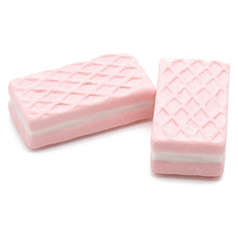 2 Cabochons Gaufrette Fraise Gourmandise Miniature en Résine 20x10mm