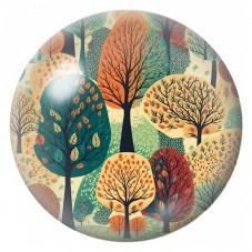 Cabochon en Verre Illustré Paysage d’Arbres aux Couleurs d’Automne 12 à 25mm pour la Création de Bijoux Fantaisie - DIY