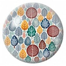 Cabochon en Verre Illustré Arbres Graphiques aux Feuilles Colorées 12 à 25mm pour la Création de Bijoux Fantaisie - DIY