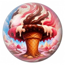 Cabochon en Verre Illustré Arbre aux Glaces et aux Cornets 12 à 25mm pour la Création de Bijoux Fantaisie - DIY