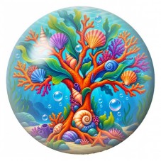 Cabochon en Verre Illustré Arbre Corail sous la Mer 12 à 25mm pour la Création de Bijoux Fantaisie - DIY