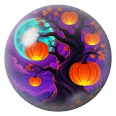 Cabochon en Verre Illustré Arbre Penché au Soleil Couchant 12 à 25mm pour la Création de Bijoux Fantaisie - DIY