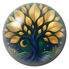 Cabochon en Verre Illustré Arbre aux Perles et aux Vagues 12 à 25mm pour la Création de Bijoux Fantaisie - DIY
