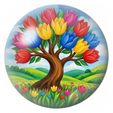 Cabochon en Verre Illustré Arbre Corail aux Coquillages 12 à 25mm pour la Création de Bijoux Fantaisie - DIY